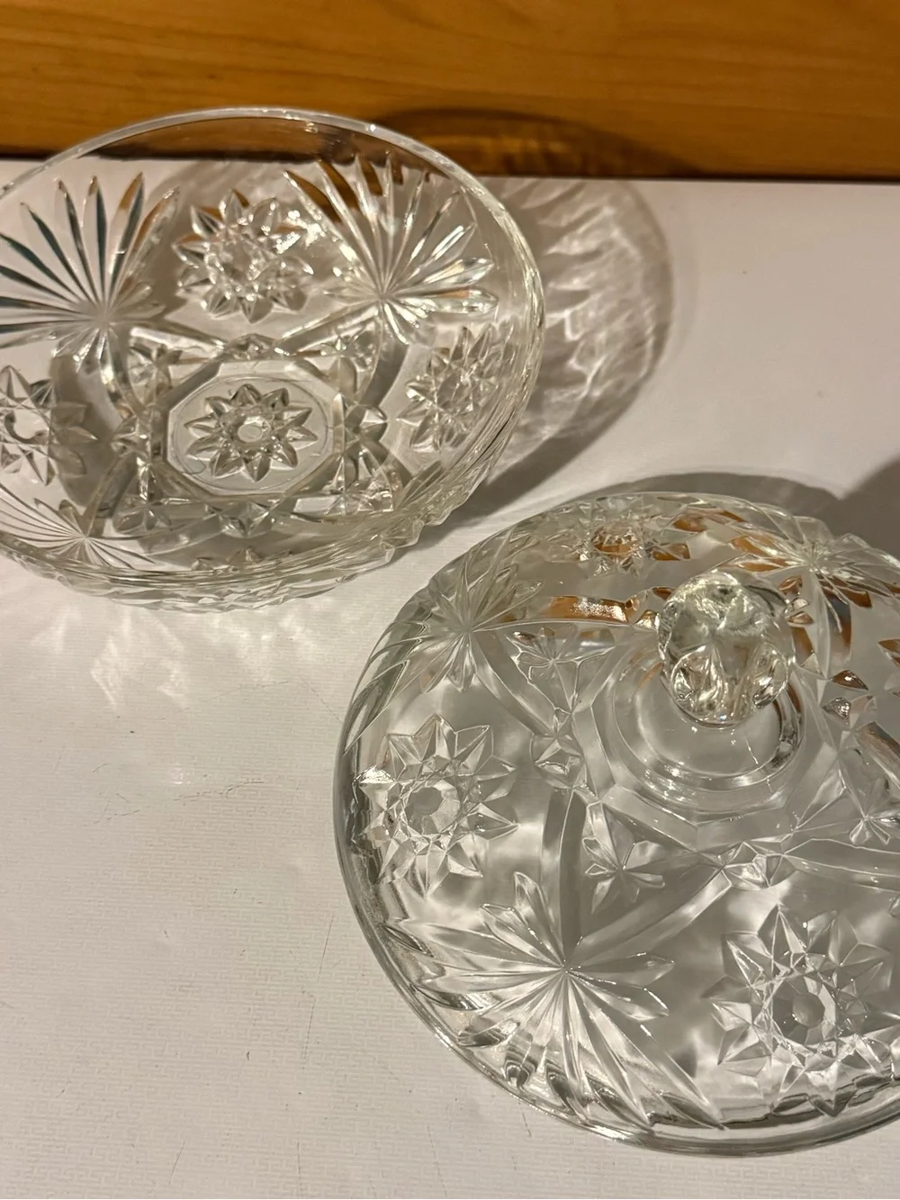 Anchor Hocking Clear Pressed Glass Covered Candy Dish